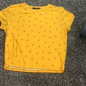 All yellow flower print crop top!